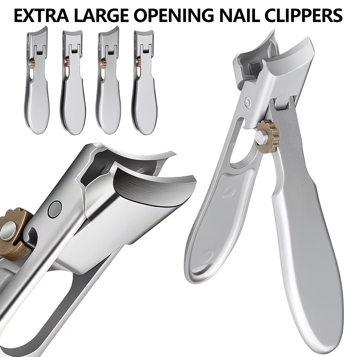 ⏳LAST DAY SALE 50% OFF !!📢Perfect Curved Design | Stainless Steel Nail Clipper | Effortless Grip for Seniors ✨