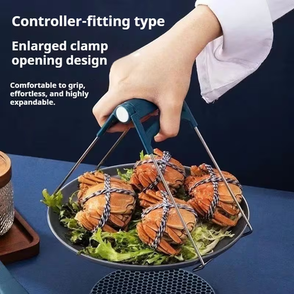 Stainless steel plate clamps and racks - non-slip and heat-resistant, suitable for grilling.