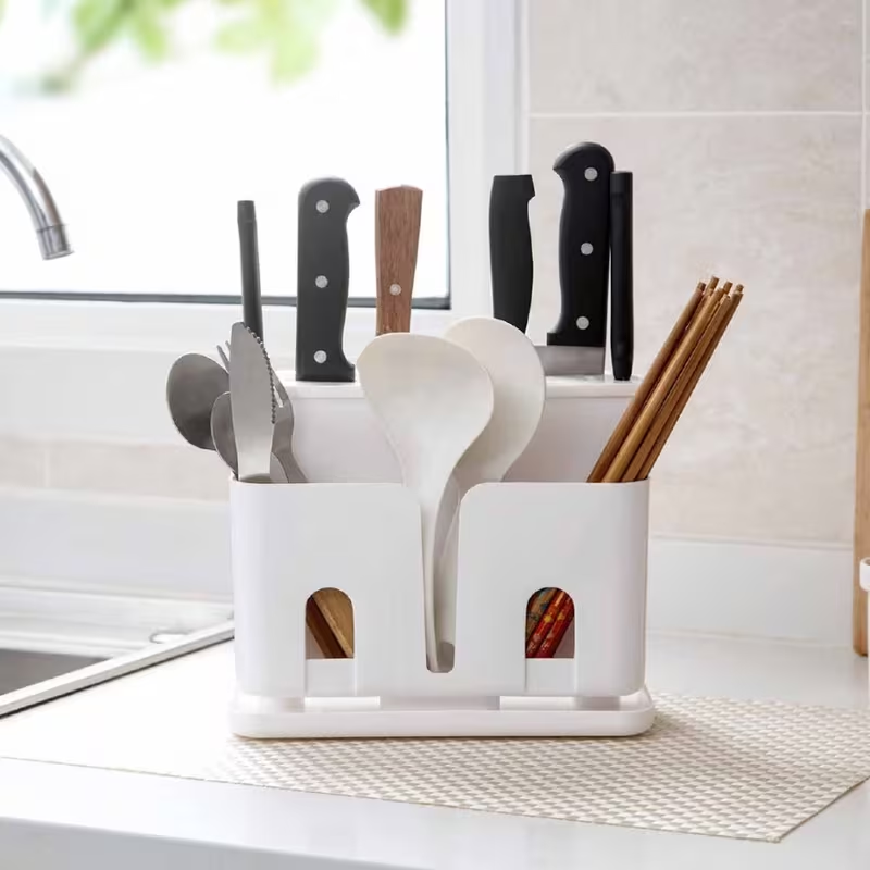 kitchen storage rack, chopsticks holder, and knife rack with drain function.