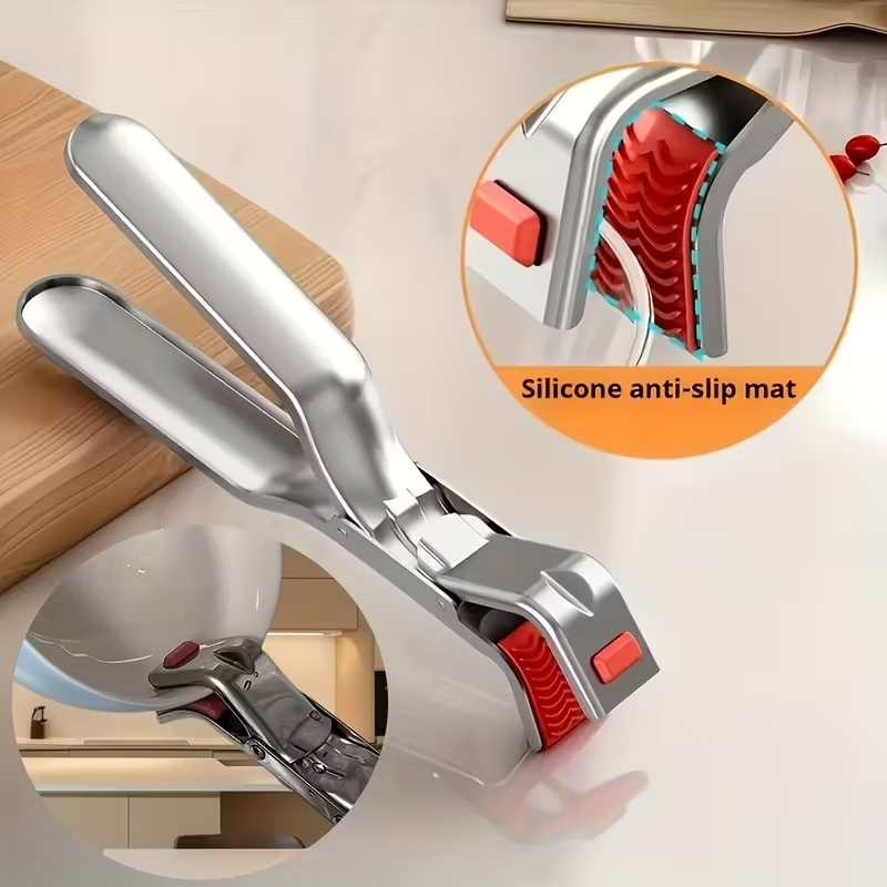Stainless steel non-slip, high-temperature resistant heating tongs, kitchen gadgets