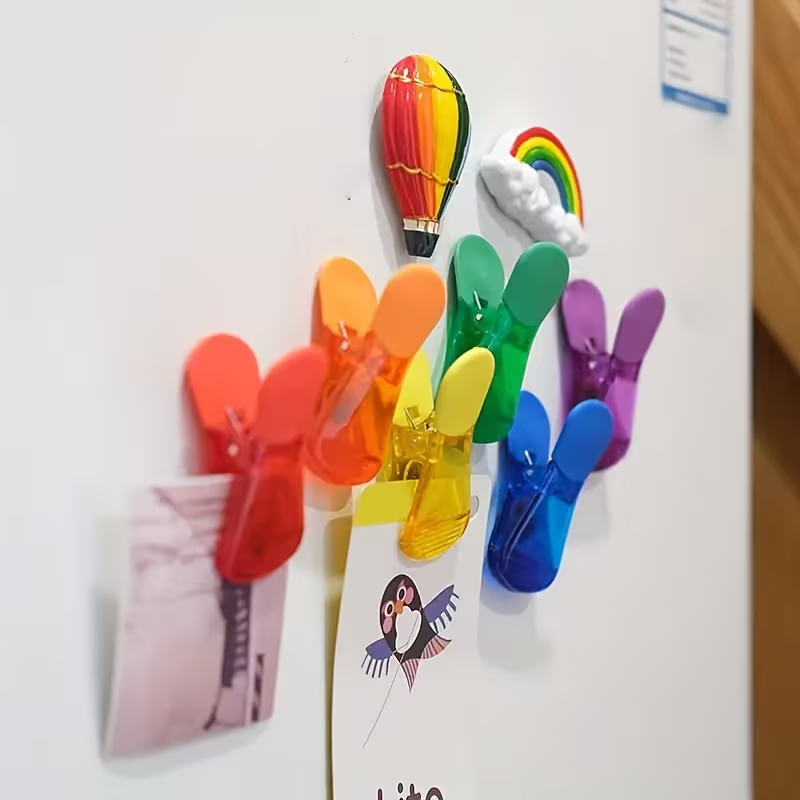 Sealing clips, 3-pack food slice snack bag sealing clips, colorful refrigerator magnetic clips