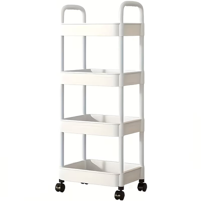 Heavy-duty four-layer rolling storage trolley - all-terrain wheel mobile storage rack