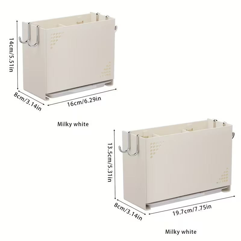 1 Wall-Mounted Chopstick Holder | Space-Saving Kitchen Storage Rack with Cutlery Slot