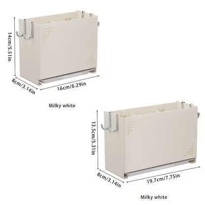 1 Wall-Mounted Chopstick Holder | Space-Saving Kitchen Storage Rack with Cutlery Slot