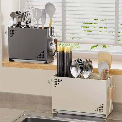 1 Wall-Mounted Chopstick Holder | Space-Saving Kitchen Storage Rack with Cutlery Slot