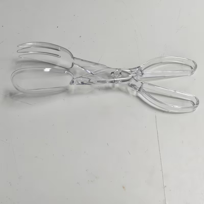 Clear plastic salad scissors and clips - reusable