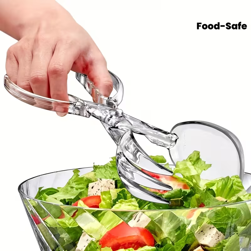 Clear plastic salad scissors and clips - reusable