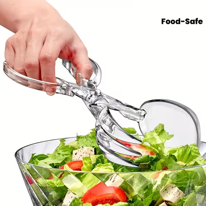 Clear plastic salad scissors and clips - reusable