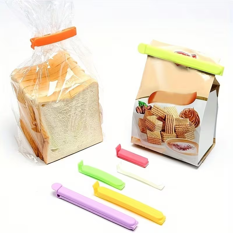3-pack silicone food bag sealing clips | Moisture-proof, dust-proof, reusable