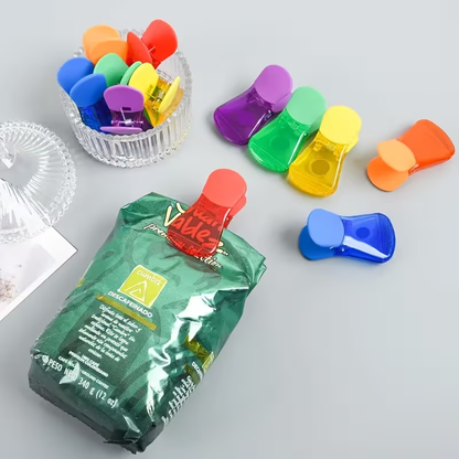 Sealing clips, 3-pack food slice snack bag sealing clips, colorful refrigerator magnetic clips