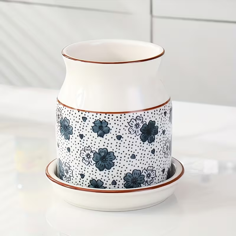 2-piece ceramic kitchen dish rack set | Large capacity