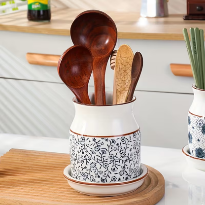 2-piece ceramic kitchen dish rack set | Large capacity