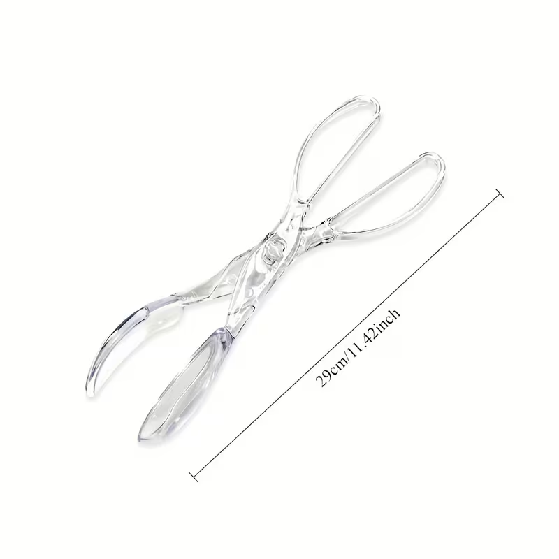 Clear plastic salad scissors and clips - reusable