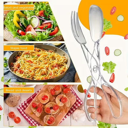 Clear plastic salad scissors and clips - reusable
