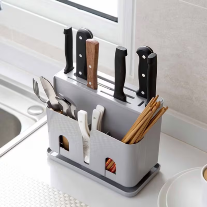 kitchen storage rack, chopsticks holder, and knife rack with drain function.