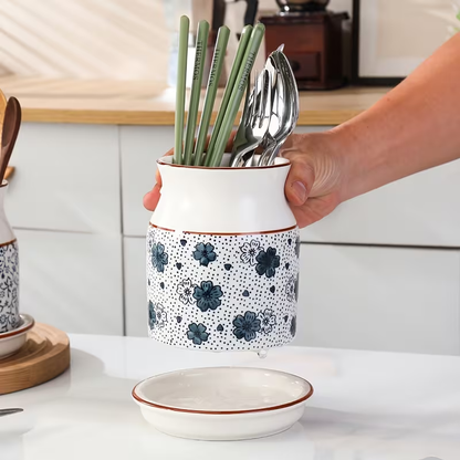 2-piece ceramic kitchen dish rack set | Large capacity