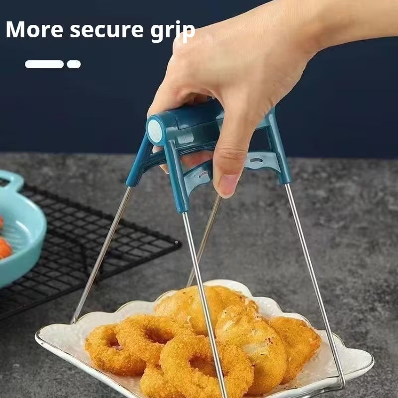 Stainless steel plate clamps and racks - non-slip and heat-resistant, suitable for grilling.