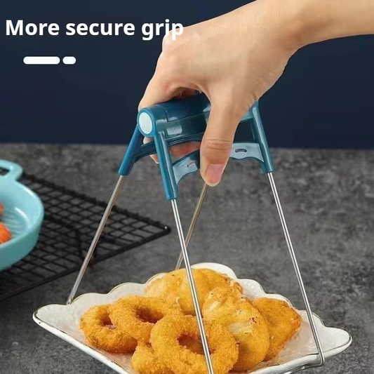 Stainless steel plate clamps and racks - non-slip and heat-resistant, suitable for grilling.