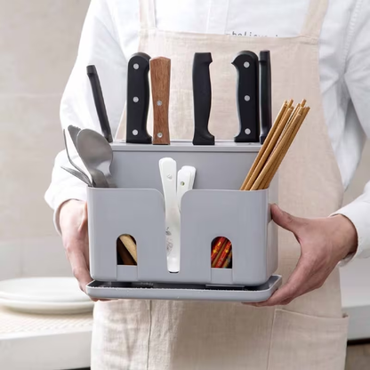 kitchen storage rack, chopsticks holder, and knife rack with drain function.