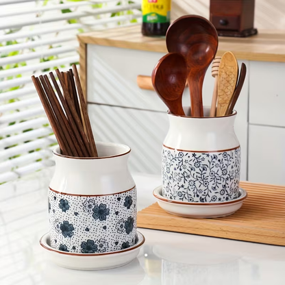 2-piece ceramic kitchen dish rack set | Large capacity