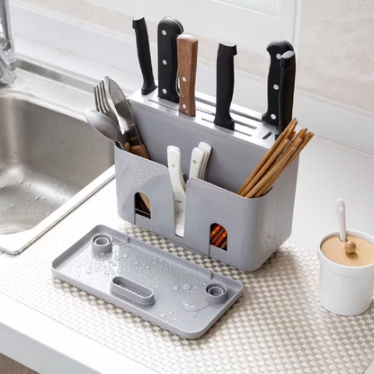 kitchen storage rack, chopsticks holder, and knife rack with drain function.