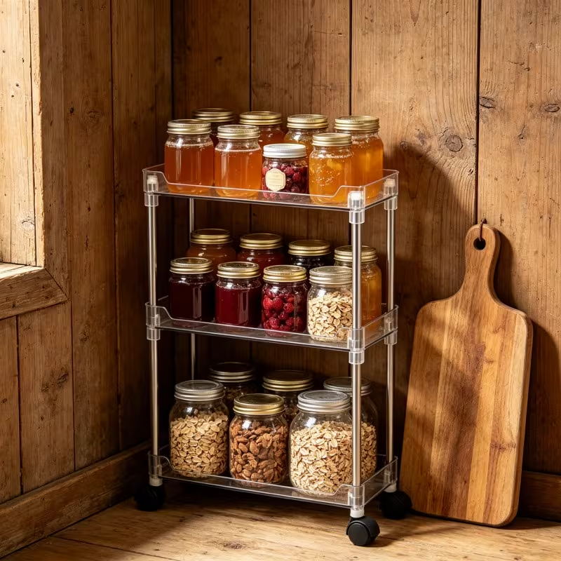 Suitable for home side-standing storage shelves and kitchen storage carts