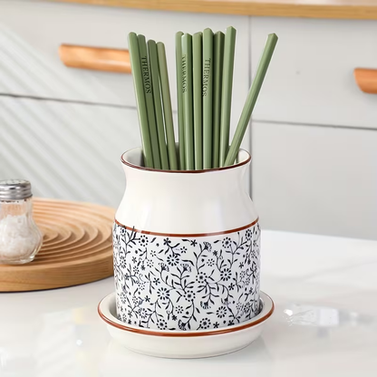 2-piece ceramic kitchen dish rack set | Large capacity