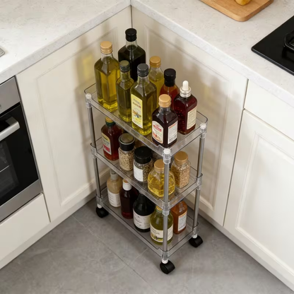 Suitable for home side-standing storage shelves and kitchen storage carts