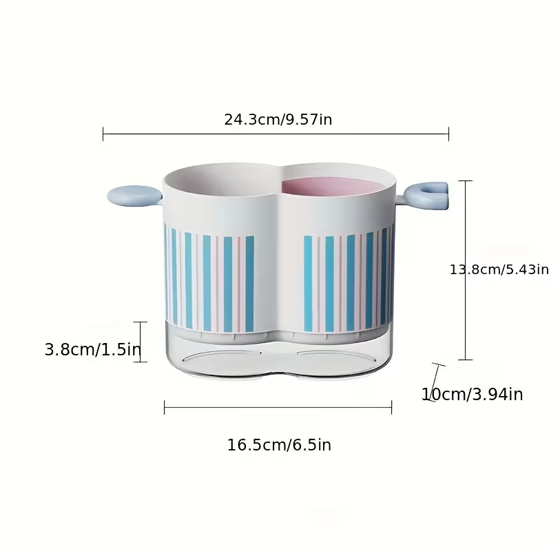 Household double-layer chopstick holder, draining cutlery rack, with storage box