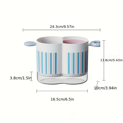 Household double-layer chopstick holder, draining cutlery rack, with storage box